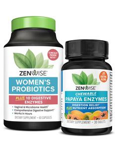 Zenwise Womens Probiotics Papaya Enzyme Chewable Bundle