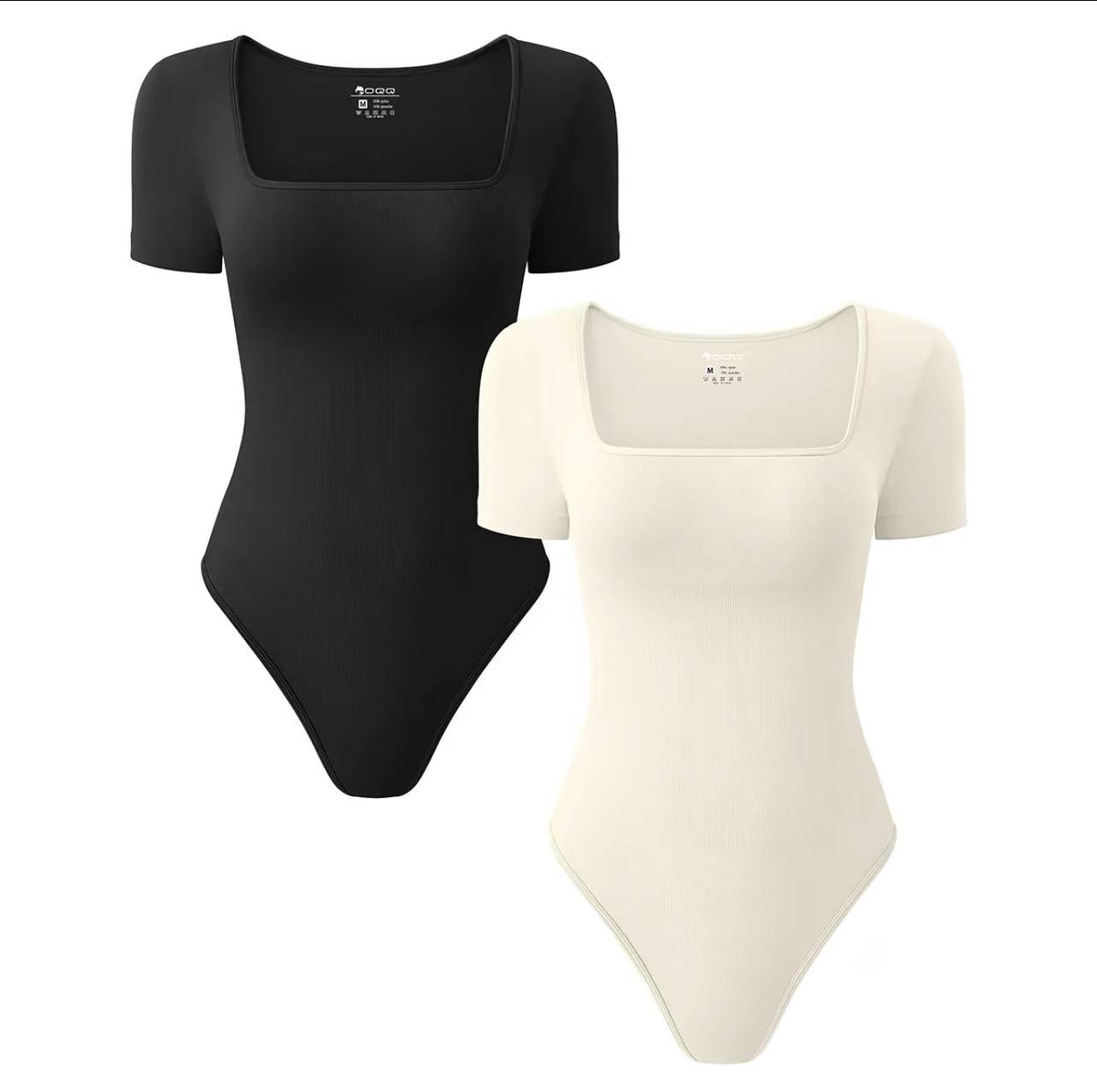 OQQ Women's 2 Piece Bodysuits Sexy Ribbed One Piece