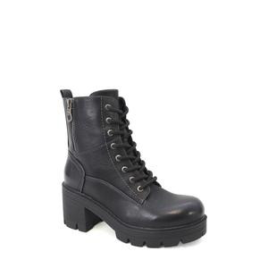 JOLENE-03 Women's Western Lug Sole Lace Up Boot With Side Zipper