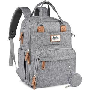 RUVALINO Diaper Bag Backpack, Multifunction Travel Back Pack Maternity Baby Changing Bags, Large Capacity, Waterproof and Stylish