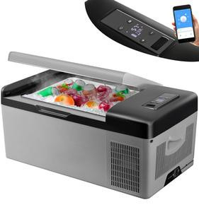 VEVOR 12 Volt Refrigerator with APP Control, Portable Mini Car Fridge w/ -4℉-68℉ Cooling Range & 12/24V DC & 110-240V AC Electric Compressor Cooler For Camping, Road Trip, Travel, Outdoor and Home Use