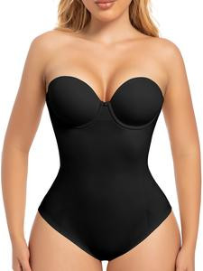 Black Bras Shapewear Bodysuit: Versatile with Removable Straps for Ultimate Support