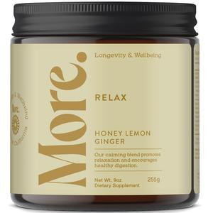 More. Longevity & Wellbeing Relax Calming Blend (Lemon Honey Ginger) Drink Mix; 255G JAR