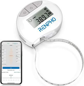 RENPHO Smart Tape Measure with Bluetooth App for Fitness, Automatic Retractable Tape for Measuring Waist, Hip, Bust, Arms, Muscle Gain, 60in /150cm