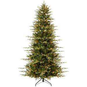 Best Choice Products Pre-Lit Artificial Slim Aspen Noble Fir Christmas Tree w/ Branch Tips, LED Lights
