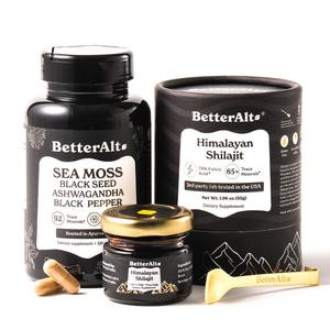 BetterAlt Ultimate Energy Duo | Lab-Tested | Himalayan Shilajit | 75 Servings | Irish Sea Moss | 60 Servings | Helps Improve Energy & Immunity