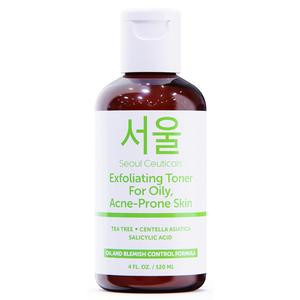 Korean Skin Care Exfoliating Korean Toner for Oily Acne Prone Skin – Korean Beauty Skincare Tea Tree Toner for Face – Facial Toner Contains Centella Asiatica + Salicylic Acid K Beauty Skin Care 4oz Radiant Acid Toner Aloe Vera Bha Blemish Calming Cica