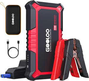 GOOLOO Jump Starter Battery Pack - RED 1500A BLACK 2000A Peak Jump Box, Water-Resistant Battery Booster for Up to 8.0L Gas or 6.0L Diesel Engine
