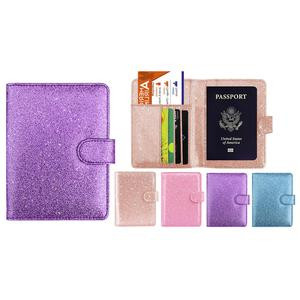 2-Pack Glitter Bling RFID Passport Organizer – CDC Vaccination Card Holder, Secure Travel Document Case