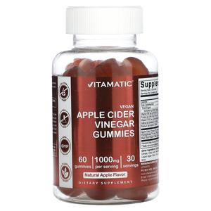 Vitamatic Vegan Apple Cider Vinegar, Natural Apple, 60 Gummies