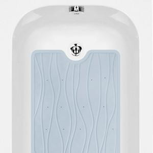ComfiLife Anti Slip Natural Rubber Bathtub Shower Mat with Drainage Holes and Powerful Suction Cups 16" x 40" Wave Design BPA Latex Free bath rug