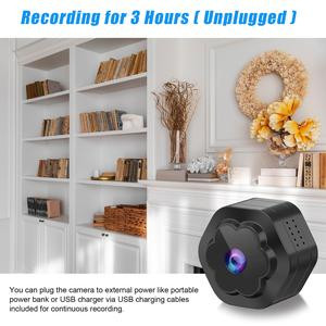 1080P Smart Mini Camera,  1000 mAh Battery Wireless Indoor Care Use F1 Black Cam