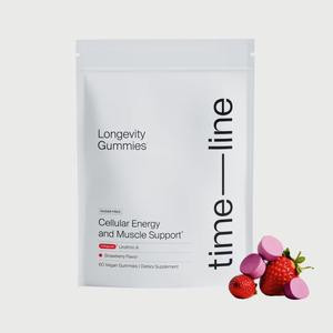 Timeline Mitopure Urolithin A Gummies - Clinically Proven for Energy Muscle Strength & Cellular Renewal - Sugar-Free Vegan Strawberry Flavor - 60 Gummies - Healthcare, Dietary