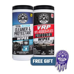 CHEMICAL GUYS On-The-Go Interior & Exterior Wipes Bundle – Ultimate Travel-Friendly Car Care Kits with Total Interior, Leather & VRP Wipes Plus Air Fresheners, Sticky Icky, & More for Quick Clean, Shine & Freshness Anywhere