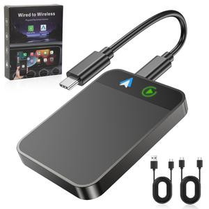 2025 Wireless CarPlay & Android Auto Adapter that instantly converts factory-wired systems to wireless, plug and play with USB-C, no lag, works with iPhone and Android