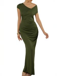 Clothing Atelier Cici Olive 2024 Women Wedding Guest Dress Fall Outfits Teacher Dresses Rehearsal Dinner Dress for Guest Brunch Dresses Fashion dress