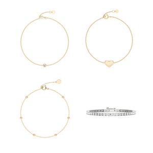EPI Bracelet for Women - 4 Styles Available - Heart Pendant Bracelet - Natural Diamond Bracelet - Tennis Bracelet