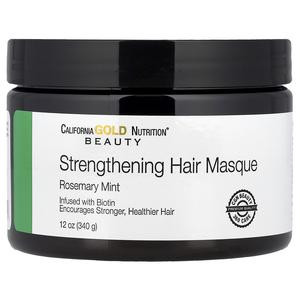 California Gold Nutrition Strengthening Hair Masque, Biotin, Rosemary Mint, 12 oz (340 g)