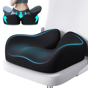 Benazcap Non-Slip Memory Foam Seat Cushion | Ergonomic Office Chair & Car Seat Cushion | Tailbone Pain & Sciatica Relief | Back Support