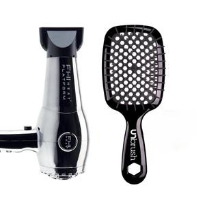 FHI Heat Platform 1900 Drying Duo - 1900 Nano Lite Pro Hair Dryer and UNbrush Detangling Hair Brush Smooth