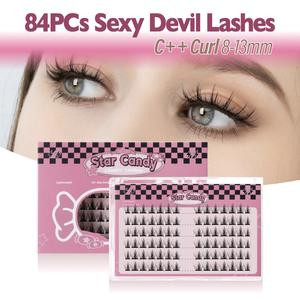 Star Candy Cluster Lashes Inividual Lashes 8-13mm DIY Lash Extensions C Curl Volume Wispy Soft Comfortable Band False Lashes Eyelashes Makeup