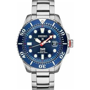 SEIKO SNE549 Prospex Men's Watch - Silver-Tone Stainless Steel, 43.5mm Case, Eco-Friendly Solar Technology