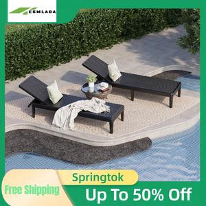 [Springtok] Set of 2 Adjustable Chaise Outdoor Lounge Chairs – Weather-Resistant, Waterproof, and UV-Protected Recliners for Ultimate Relaxation