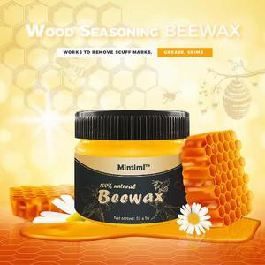 BeesWax for Wood, Wood Seasoning Beewax for Furniture and Wood Polish Comes with Yellow Sponge