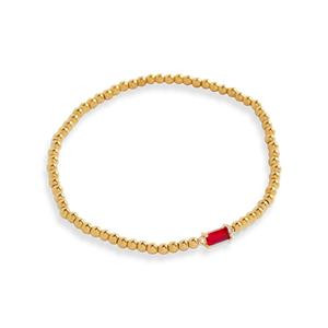 Gold Beaded Birthstone Bracelet