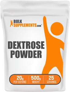 BulkSupplements.com Dextrose Crystalized Powder - Sugar Alternatives - Baking - Natural Sweetener - 100g-1kg - 20g per Serving