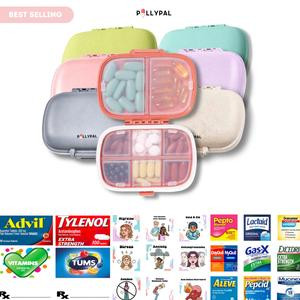 PillyPal V2, 4 Sticker Sheets, 8 Compartments, Medicine Organizer, Portable Durable Pill Case, Vitamins, Pill Organizer, Healthcare Aid, Travel Organizer