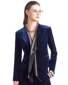 Women's Velvet Classic Deconstructed Blazers for Women Business Suits for Women Blazers for Women Business Casual collar blazer Peak business casual