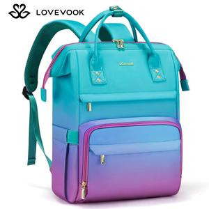 LOVEVOOK Valentine's Day Gradient Laptop Backpack - Waterproof Work Computer Bag for College, Nurse, Travel, Work, Carry-On, School Supplies for Teacher, Student, Gift for Valentine's Day.
