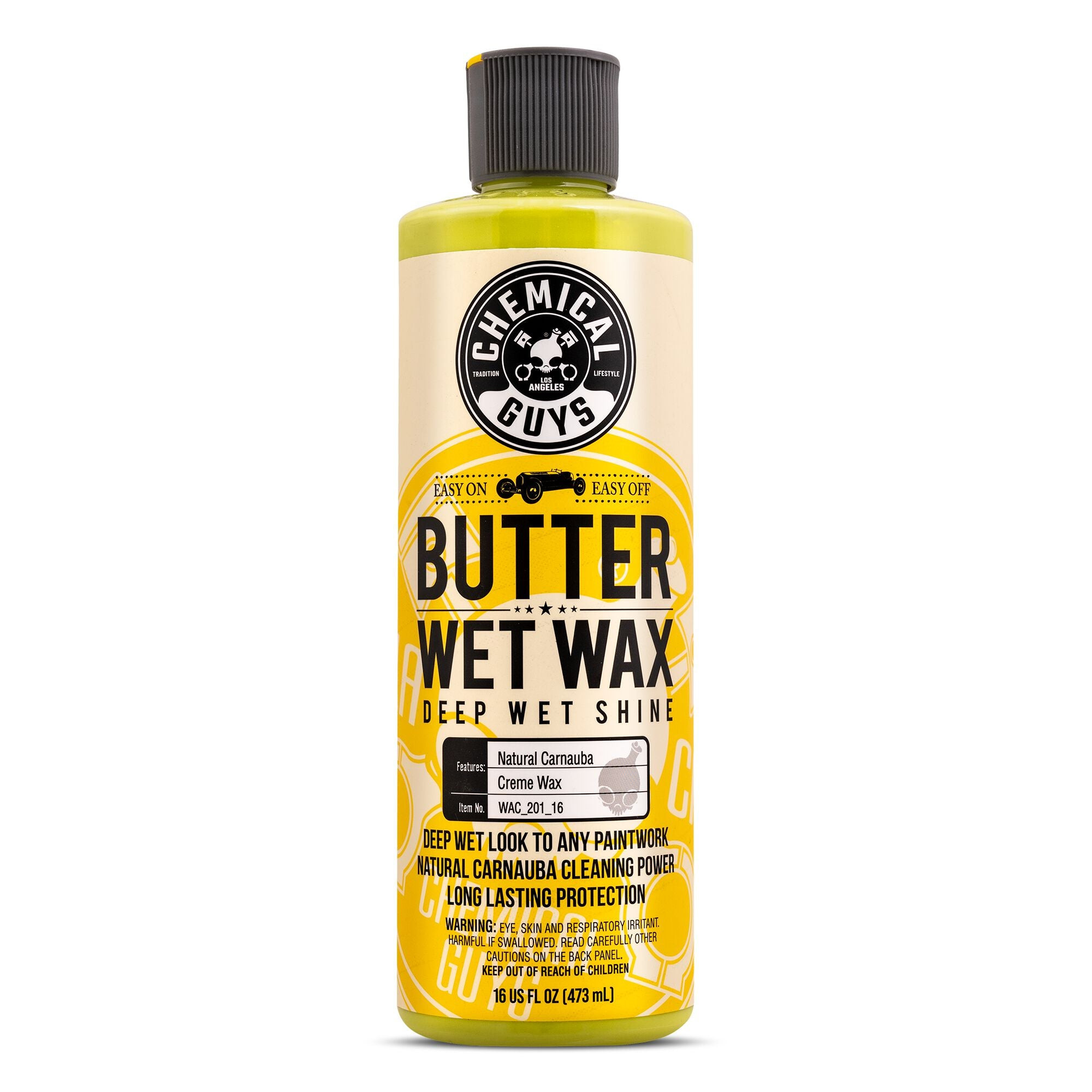 Chemical Guys Butter Wet Carnauba Wax - Easy-Apply Liquid Paint Protection Wet Wax with UV Blockers, Dust Repel Coat, Hydrophobic Properties, Long-Lasting Shine, Warm Glow for Paint, Chrome, Glass, Surface Cleaner from Chemical Guys