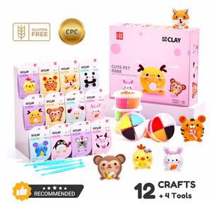 Cute Air dry Clay Kit - 12 Fun DIY Crafts, Non-Toxic, Gluten-Free & Safe for Kids, Includes 4 Tools & Step-by-Step Guide, Gift for All Ages
