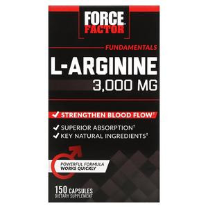 Force Factor L-Arginine, 3,000 mg, 150 Capsules (600 mg per Capsule)