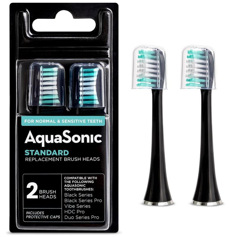 AquaSonic Standard Replacement Brush Heads for Black Series, Black Series Pro, Vibe Series, HDC Pro, Duo Series Pro & Elite Toothbrush Handles