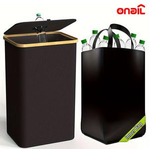 Recycling Bin Storage Kitchen Indoor Household Bottle Items Collection Container Large100L Double Bucket Recycling Storage with Lid, Reusable Removable Inner Bag Bottle Jar Glass