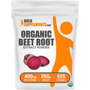 BulkSupplements.com Organic Beet Root Extract Powder - Certified Organic - Dietary Fitness Supplements - Edible - Natural Antioxidants - Pure Beet Root Extract - 100g-1kg - 400mg per Serving
