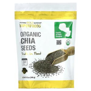 California Gold Nutrition SUPERFOODS - Organic Chia Seeds, 12 oz (340 g)