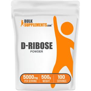 BulkSupplements.com D-Ribose Powder - Dietary Supplements - Edible - Fitness - Amino Acids - Muscle Protein Powders - 100g-1kg - 5000mg per Serving