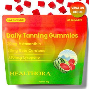 HEALTHORA Tanning Gummies, Natural Tanning Supplement with Astaxanthin, Lycopene & Beta Carotene, Supports Radiant Skin, Healthcare | Fitness | Edible | Dietary | Beauty | Optimum