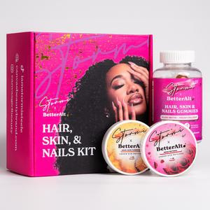 Stormi x BetterAlt Beauty Kit for Hair, Skin & Nails | AM PM Undereye Patches + Plant Biotin & Vegan Collagen Gummies | 15-Day Pairs of Patches | 30 Dietary Supplement Gummies