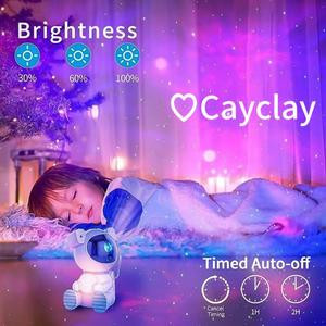 Cayclay Astronaut Star Nebula Projector - 4-Color Galaxy Projector for Bedroom, LED Night Light Aurora Projector with  Remote Control, Room Decoration, Gift for Kids and Adults, Christmas/Birthday Gift, Unique Astronaut Design & 360° Rotatable Head
