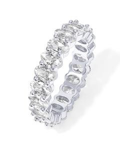 PAVOI 14K Gold Plated Rings Oval Cubic Zirconia Love Ring | Eternity Ring | 5mm Stackable Rings for Women | Gold Rings for Women