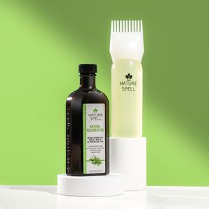 Nature Spell Rosemary Oil for Hair with Hair Oil Applicator Bottle Comb 150ml