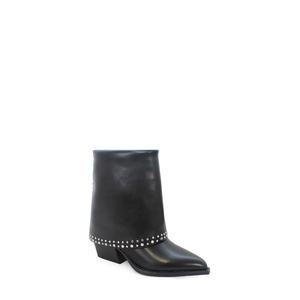 GAYLE-05 Women's Mid Shaft Western Faux Leather Boot With Studs And Pointed Toe