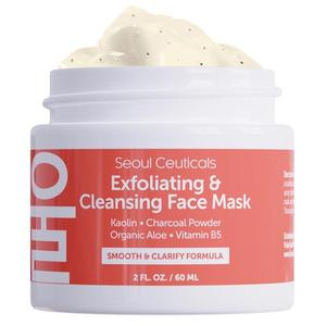 Organic Korean Skincare - Silky Smooth Detoxifying Cream Mask for All Skin Types, Comfort for Skin Clay Charcoal
