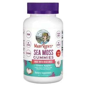 MaryRuth's Sea Moss Gummies, Green Apple, 50 mg, 60 Gummies (25 mg per Gummy)
