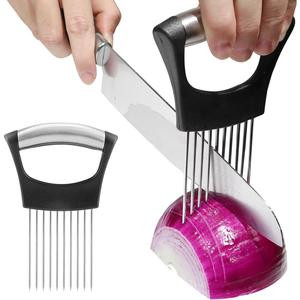 JAYVAR Onion Holder for Slicing, Lemon Slicer Onion Cutter for Slicing, Vegetable Cutter for Potato and Tomato, Avocados, Eggs, Food Slicer Assistant Tool for Slicing Fruit Lemon and Meat JAYVAR